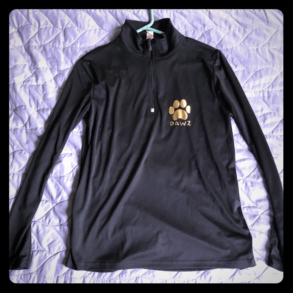 Paws performance gear quarter zip, gold PAWS logo